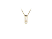 Casablanca 10k Yellow Gold CZ Pill Necklace