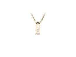 Casablanca 10k Yellow Gold CZ Pill Necklace