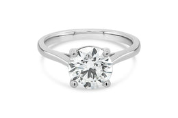 2.06CT Lab Grown Round Diamond White Gold Engagement Ring