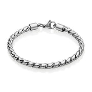 Steelx Stainless Steel 4.5mm Round Interlock Men's Chain Bracelet