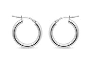 Casablanca Sterling Silver Tube Hoop Earrings