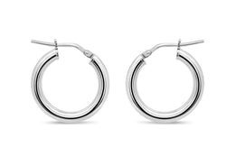 Casablanca Sterling Silver Tube Hoop Earrings