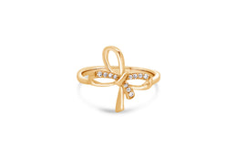 10KT Yellow Gold Diamond Bow Ring