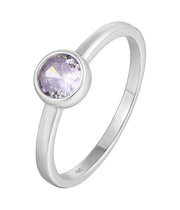 Casablanca Sterling Silver Bezel-Set CZ Birthstone Ring