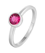 Casablanca Sterling Silver Bezel-Set CZ Birthstone Ring
