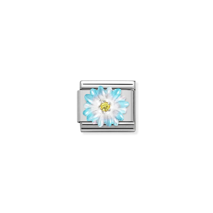Nomination Italy Classic Link CZ Blue Flower Charm