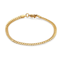 Steelx Stainless Steel Yellow Gold Tone 4mm Men's Miami Cuban Bracelet