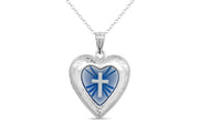 Casablanca Blue Agate Heart & Cross Locket