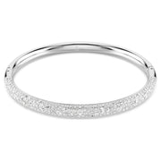 Swarovski Meteora Crystal Snow Pave Bangle Bracelet Rhodium Plated
