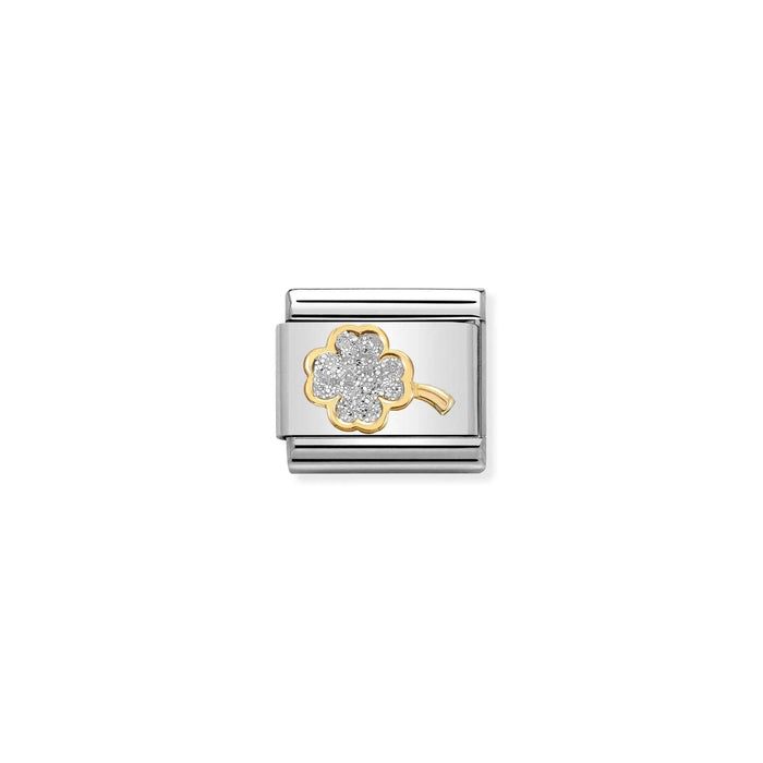 Nomination Italy Classic Link Glitter Four Leaf Clover Charm