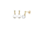 Casablanca Yellow Gold Plated CZ Pearl Drop Earrings