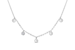 Casablanca Sterling Silver CZ Dangle Necklace