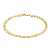 10KT Yellow Gold Braided Herringbone Chain Bracelet