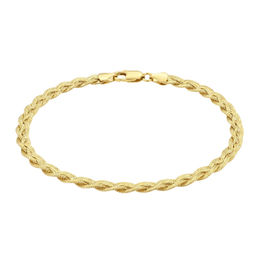 10KT Yellow Gold Braided Herringbone Chain Bracelet