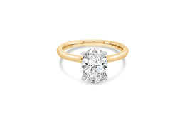 2.07CT Lab Grown Yellow Gold Oval Solitaire Engagement Ring