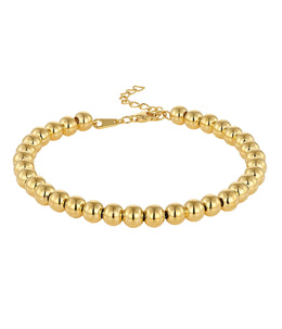 Casablanca Yellow Gold Plated Beaded Bracelet 5mm