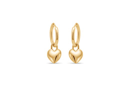 Casablanca Gold Plated Heart Hoop Earrings