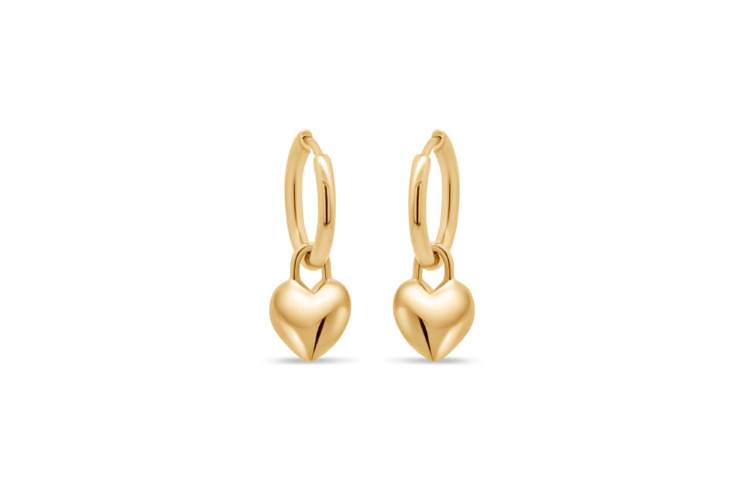 Casablanca Gold Plated Heart Hoop Earrings