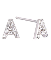 Casablanca Sterling Silver Initial Stud Earrings