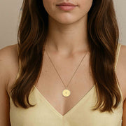 18k Yellow Gold Plated Personal Story Medallion Necklace – Lucky Symbol & Engravable AW24N001G