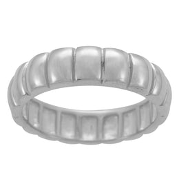 Casablanca Silver Ribbed Ring
