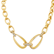 Casablanca Yellow Gold Plated CZ Linked Necklace