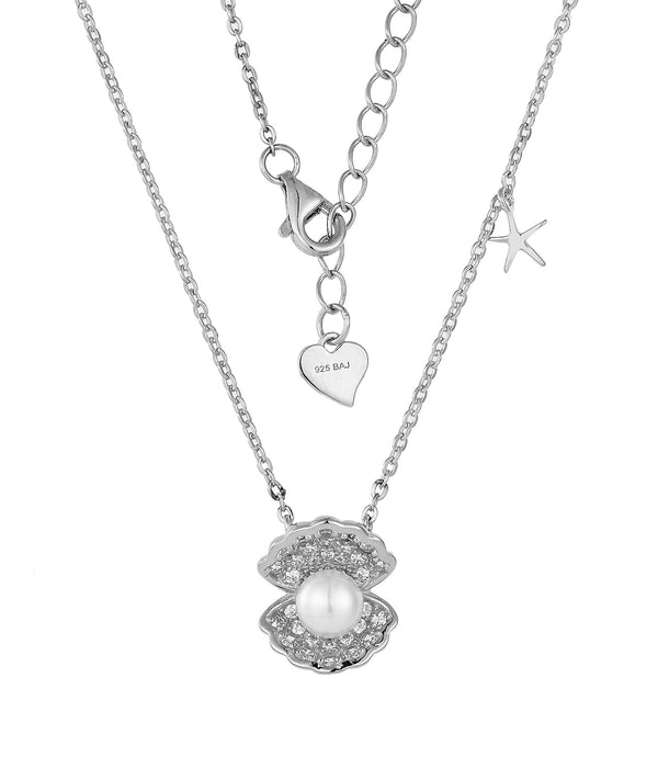 Casablanca Silver Open Shell Necklace
