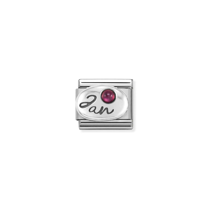 Nomination Italy Classic Link January Garnet Stone Charm