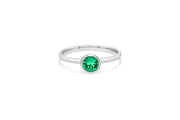 Casablanca Emerald Crystal Round Bezel Ring