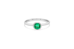 Casablanca Emerald Crystal Round Bezel Ring