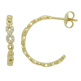 Casablanca Yellow Gold Plated Infinity Hoop Earrings