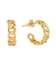 Casablanca Yellow Gold Plated Linked Half Hoop Stud Earrings