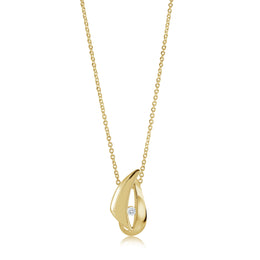 Italgem Stainless Steel & Gold Plated Oval Necklace