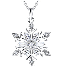 Casablanca Sterling Silver CZ Snowflake Necklace