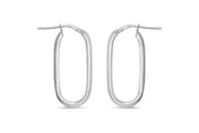 Casablanca Sterling Silver U-Hoop Earrings: Large