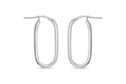 Casablanca Sterling Silver U-Hoop Earrings: Large