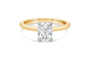 1.50CTW Lab Grown Cushion Cut Yellow Gold Engagement Ring