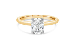 1.50CTW Lab Grown Cushion Cut Yellow Gold Engagement Ring
