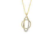 Casablanca 10k Yellow Gold Entwined CZ Necklace