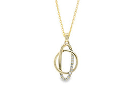 Casablanca 10k Yellow Gold Entwined CZ Necklace