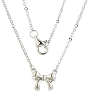 Casablanca Sterling Silver Petite Bow Necklace
