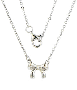 Casablanca Sterling Silver Petite Bow Necklace