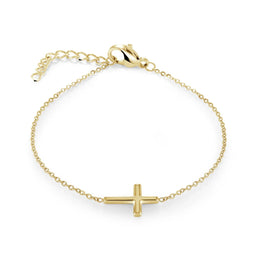 Italgem Veloria Mini Yellow Gold Plated Stainless Steel Classic Cross 5+1