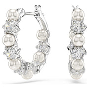 Swarovski Matrix Hoop Crystal & Pearl Earrings