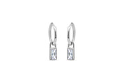Casablanca Silver CZ Emerald Cut Hoop Earrings