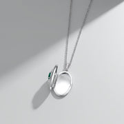 Rhodium Plated Guardian Eye Birthstone Locket SN005R