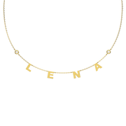 Classic Yellow Gold Plated Silver Spaced Letter Necklace SS25N004C
