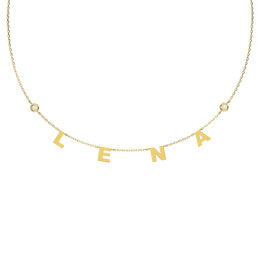 Classic Yellow Gold Plated Silver Spaced Letter Necklace SS25N004C