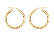 Casablanca Yellow Gold Plated Sterling Silver Smooth Hoop Earrings
