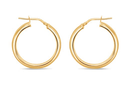 Casablanca Yellow Gold Plated Sterling Silver Smooth Hoop Earrings